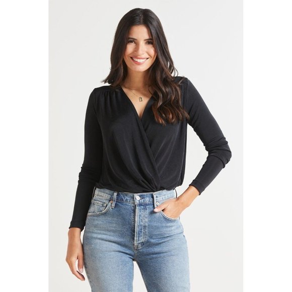 Intimately Free People XS Turnt Crossover Bodysuit Top Black - Picture 3 of 6